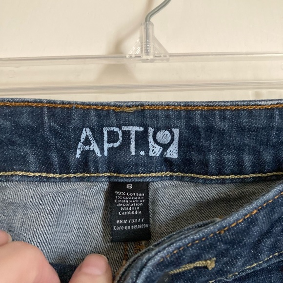 🌞Apt. 9 Dark Wash Distressed Cut Off Bermuda Shorts #Gy - Picture 2 of 7